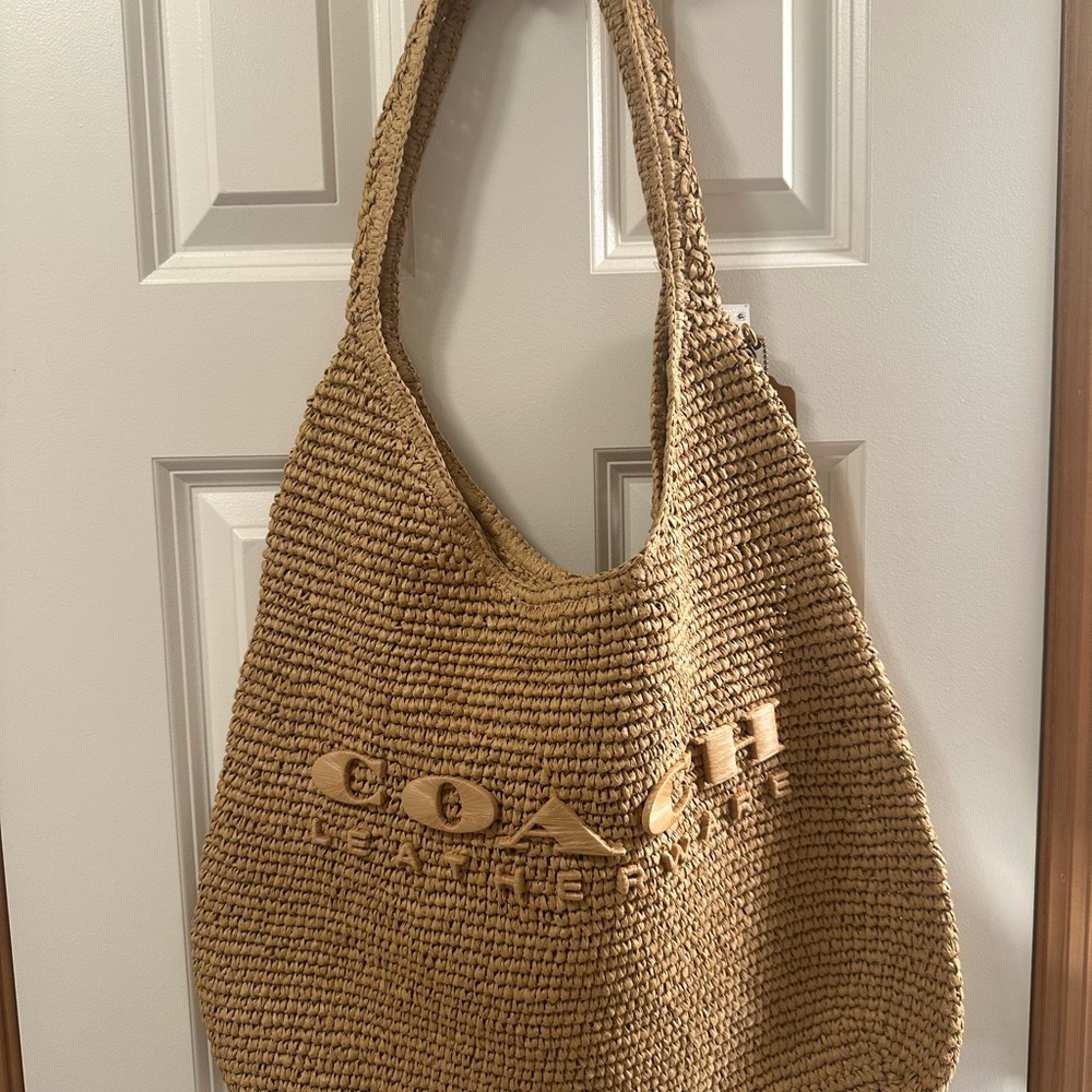 Coach Brooklyn 39 Straw Shoulder Bag